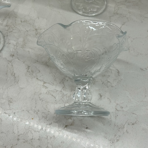 Southern Living at Home Victoria Pressed Glass Etched Dessert Compote Cups 4 - Picture 3 of 4